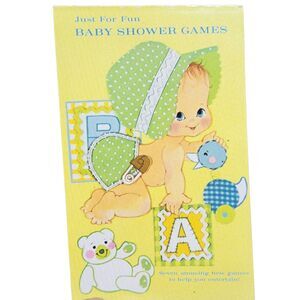 AMERICAN GREETINGS NEW! 1974 Vtg “JUST FOR FUN” 7 BABY SHOWER GAMES Paper Tablet